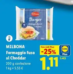 Lidl MILBONA Formaggio fuso al Cheddar offerta