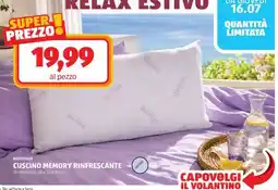 ALDI CUSCINO MEMORY RINFRESCANTE offerta