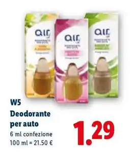 Lidl W5 Deodorante per auto offerta