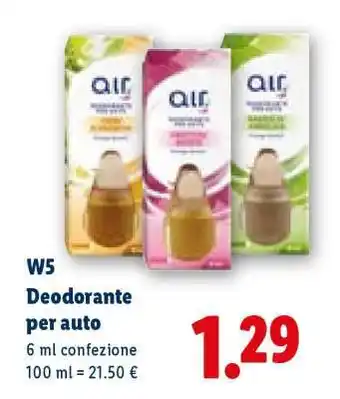 Lidl W5 Deodorante per auto offerta