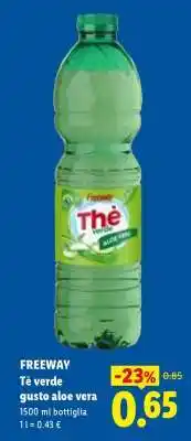 Lidl FREEWAY Tè verde gusto aloe vera offerta