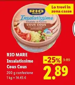 Lidl Rio Mare Insalatissime Cous cous offerta