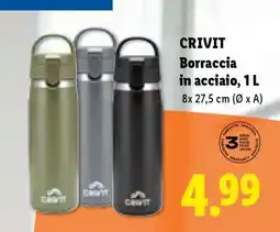 Lidl CRIVIT Borraccia in acciaio, 1 L offerta