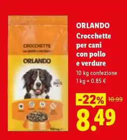 Lidl ORLANDO Crocchette per cani con pollo e verdure offerta