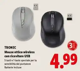 Lidl TRONIC Mouse ottico wireless con ricevitore USB offerta