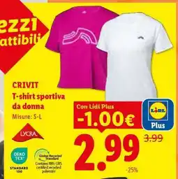 Lidl CRIVIT T-shirt sportiva da donna offerta