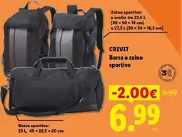 Lidl CRIVIT Borsa o zaino sportivo offerta