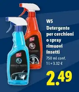 Lidl W5 Detergente per cerchioni o Spray rimuovi insetti offerta