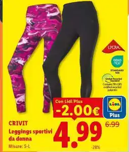 Lidl CRIVIT Leggings sportivi da donna offerta