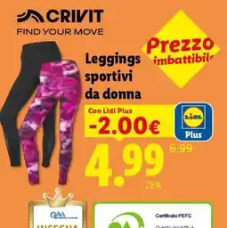 Lidl CRIVIT Leggings sportivi da donna offerta