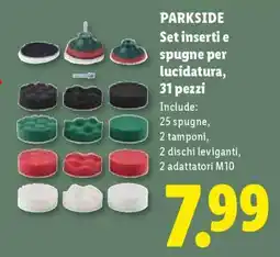 Lidl PARKSIDE Set inserti e spugne per lucidatura, 31 pezzi offerta