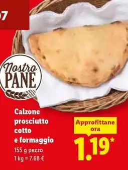 Lidl Calzone prosciutto cotto e formaggio offerta