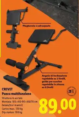 Lidl CRIVIT Panca multifunzione offerta