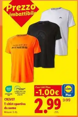 Lidl CRIVIT T-shirt sportiva da uomo offerta