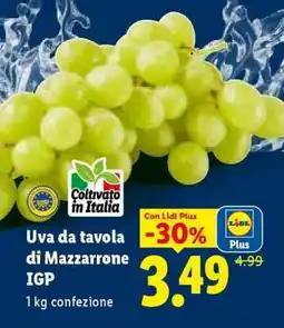Lidl Uva da tavola di Mazzarrone IGP offerta