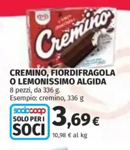 Ipercoop Cremino, fiordifragola o lemonissimo Algida offerta