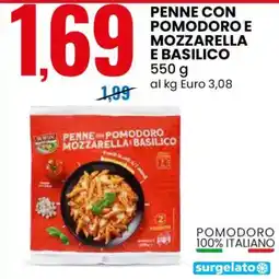 Eurospin Penne con pomodoro e mozzarella e basilico offerta