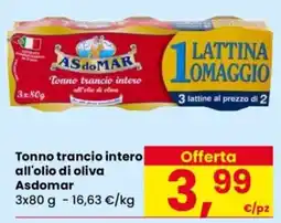 Despar Tonno trancio intero all'olio di oliva Asdomar offerta