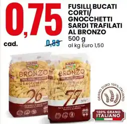 Eurospin Fusilli bucati corti/ gnocchetti sardi trafilati al bronzo offerta