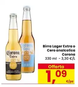 Despar Birra Lager Extra o Cero analcolica Corona offerta