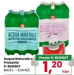 Despar Acqua naturale o frizzante S-budget offerta