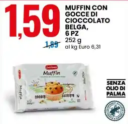 Eurospin Muffin con gocce di cioccolato belga Dolciando offerta