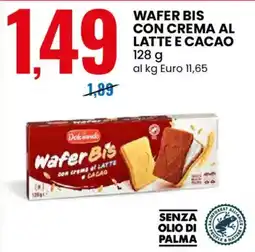 Eurospin Dolciando Wafer Bis con crema al latte e cacao offerta