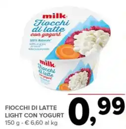 Todis Milk fiocchi di latte light con yogurt offerta