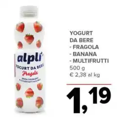 Todis Alpli yogurt da bere fragola - banana - multifrutti offerta