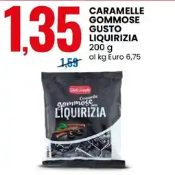 Eurospin Dolciando caramelle gommose gusto liquirizia offerta