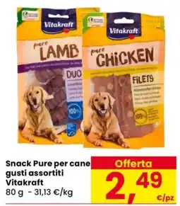 Despar Snack Pure per cane Vitakraft offerta