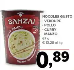 Todis Banzai noodles gusto offerta