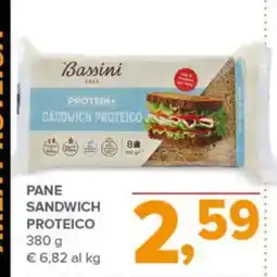 Todis Bassini pane sandwich proteico offerta