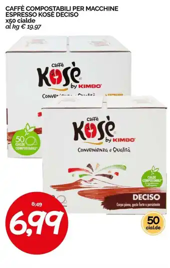 Hardis Caffè compostabili per macchine espresso kosè deciso offerta