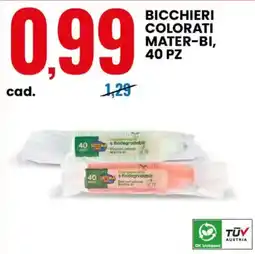 Eurospin Bicchieri colorati Mater-Bi offerta
