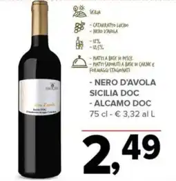 Todis Nero d'avola sicilia doc - alcamo doc offerta