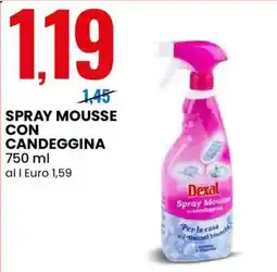 Eurospin Spray Mousse con Candeggina Dexal offerta
