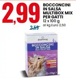 Eurospin Radames Bocconcini in salsa multibox mix per gatti offerta