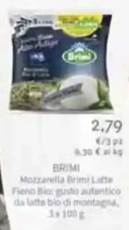 Ipercoop Mozzarella Brimi Latte Fieno Bio offerta