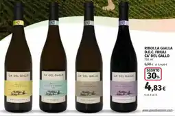 Ipercoop Ribolla gialla d.o.c. friuli ca' del gallo offerta