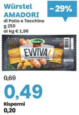 Prix Quality Würstel AMADORI di Pollo e Tacchino offerta