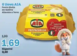 Prix Quality 6 Uova AIA Pasta Gialla da Galline Allevate a Terra offerta
