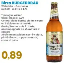 Prix Quality Birra BÜRGERBRÄU offerta