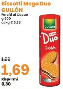 Prix Quality Biscotti Mega Duo GULLỒN Farciti al Cacao offerta