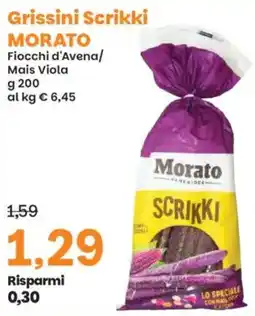 Prix Quality Grissini Scrikki MORATO Fiocchi d'Avena/ Mais Viola offerta