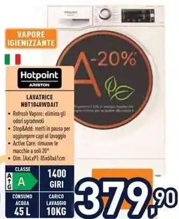 Unieuro Hotpoint ariston lavatrice NBT1048WDAIT offerta