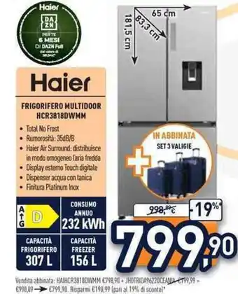 Haier frigorifero multidoor HCR3818DWMM