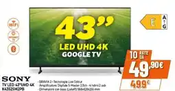 Expert Sony tv led 43"uhd 4K K43525M2PB offerta