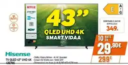 Expert Hisense tv qled 43" uhd 4K 43E79S offerta