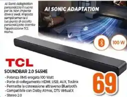 Expert Tcl soundbar 2.0 S45HE offerta